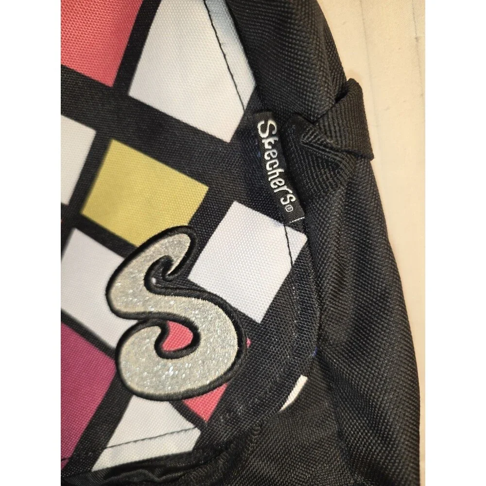 Vintage Y2K Skechers Geometric Messenger Bag Pop Art Colorblock Satchel